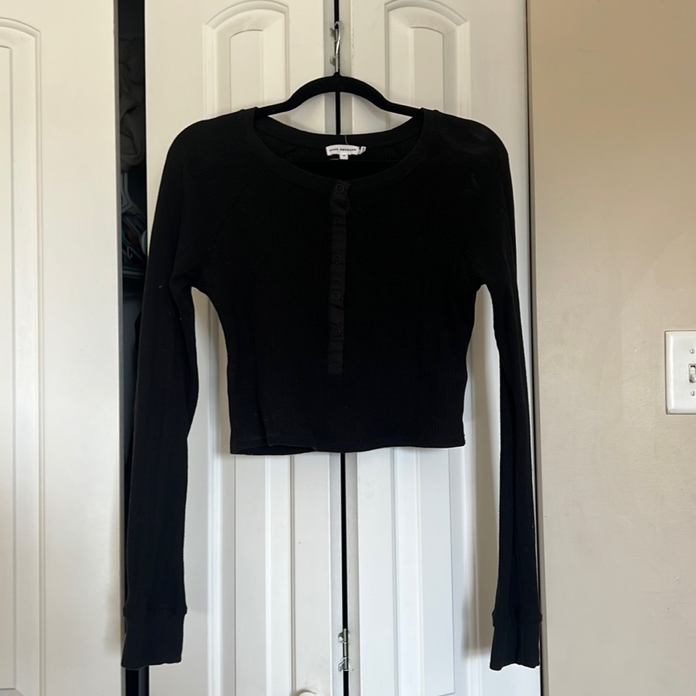 GOOD AMERICAN CROPPED HENLEY NEW - Picture 2 of 5